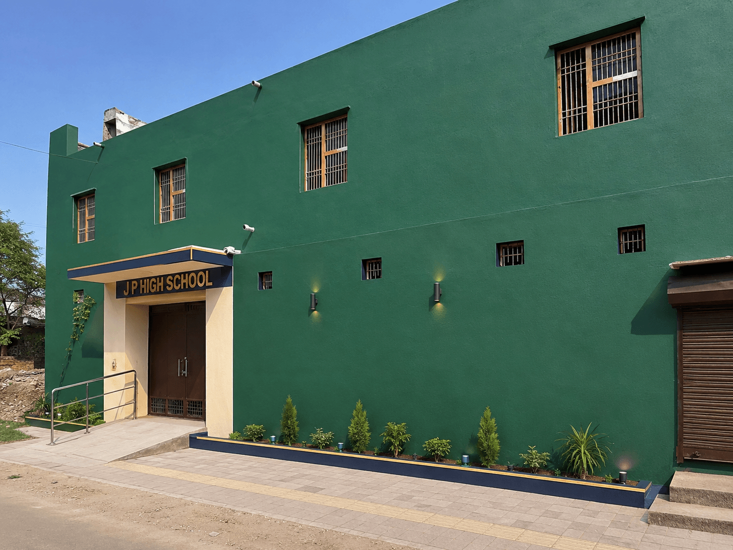 J P High School building exterior